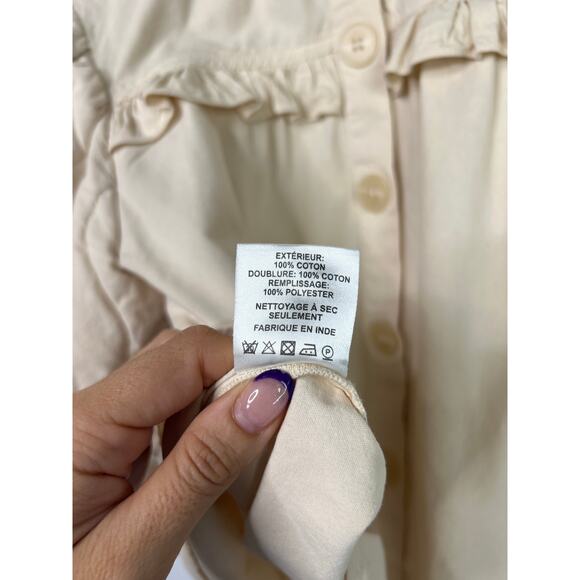 NEW Sea New York Layla Quilted Puff Sleeve Cotton Ruffle Cream Top Size: XXS - Picture 8 of 9